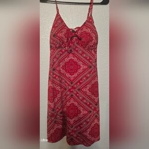No Boundaries Red Paisley Sundress
